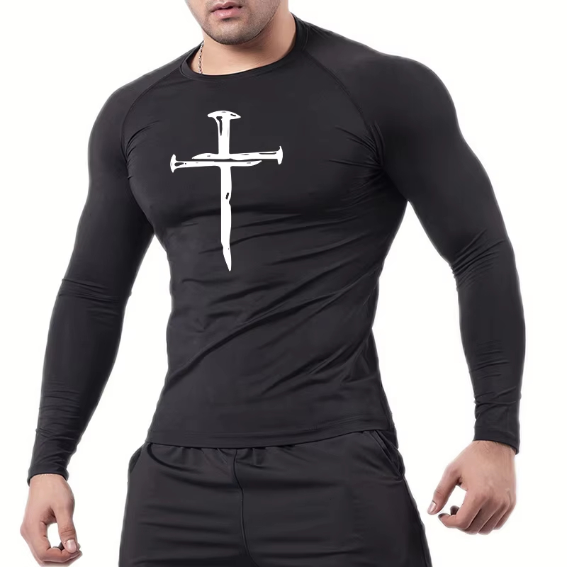 Rash Guard - Kaos Kompresi Olahraga Kristen, Kaos Lengan