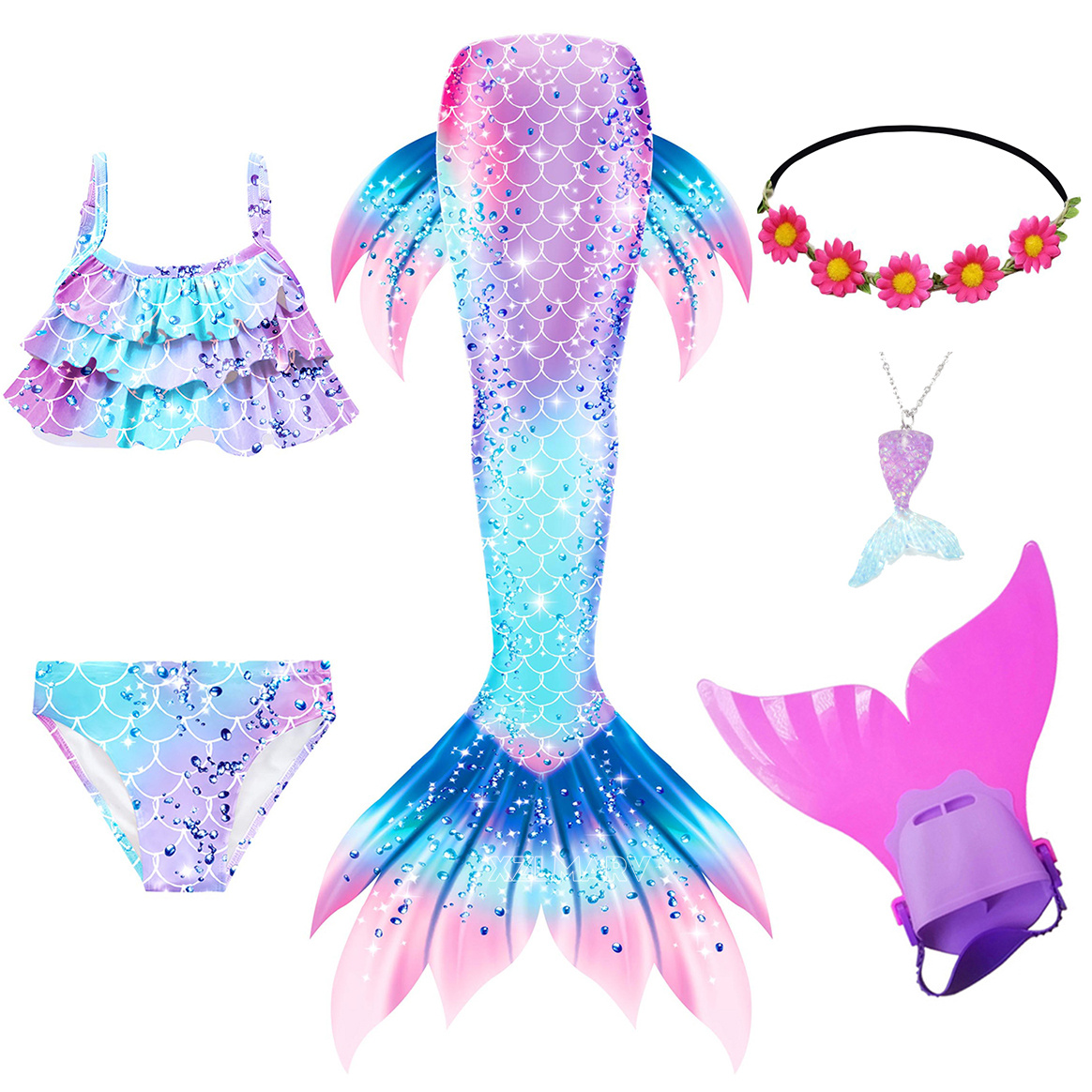 6 Buah/Set Kostum Putri Duyung - Flippers Swimming ulasan dan harga