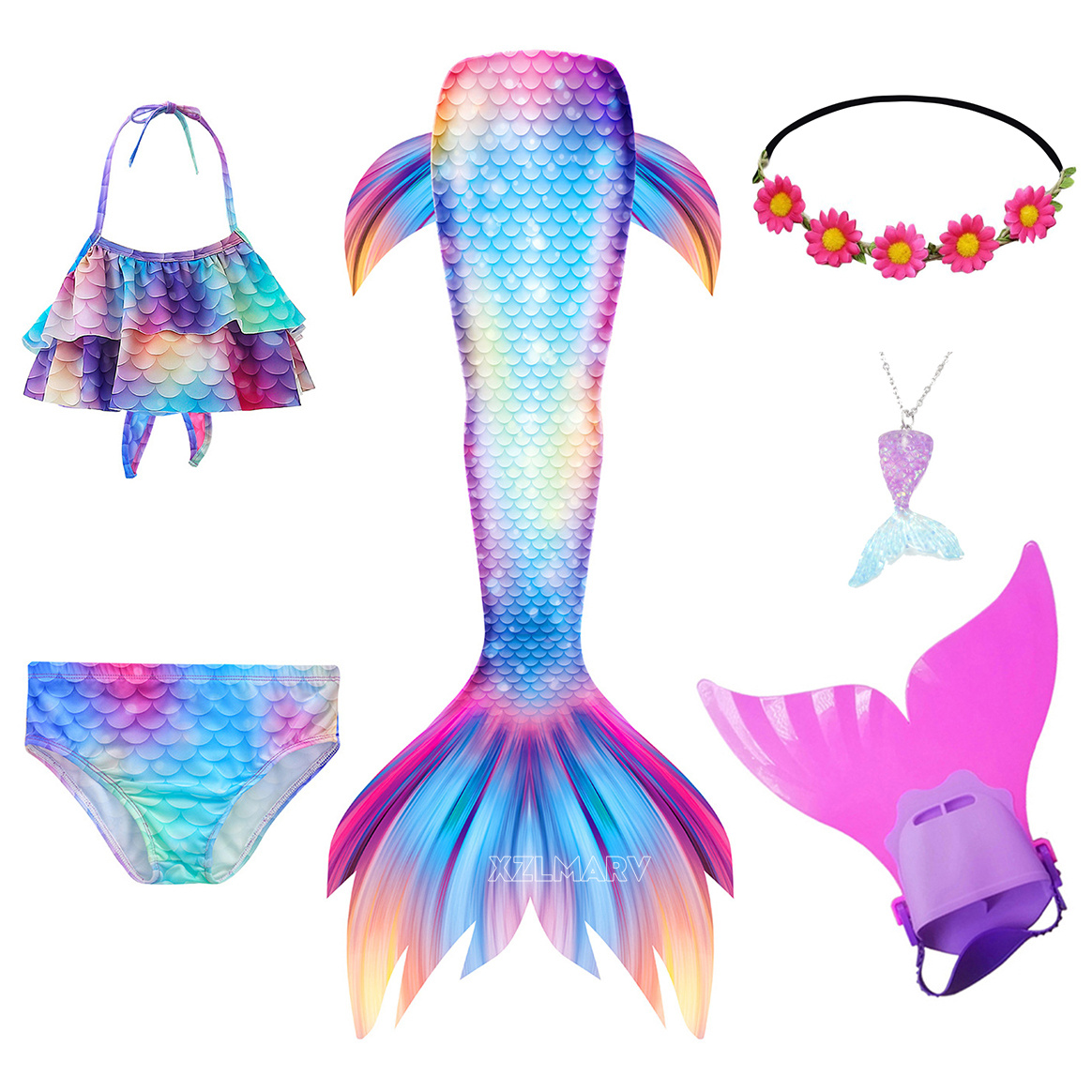 6 Buah/Set Kostum Putri Duyung - Flippers Swimming ulasan dan harga